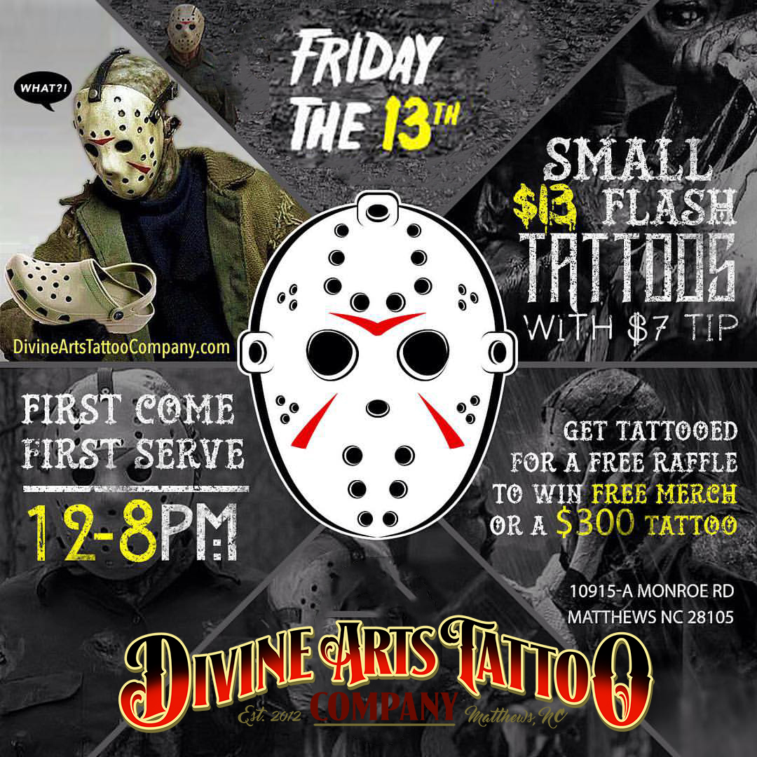 Friday the 13th Tattoos Decatur Body Art January 13 2023  AllEventsin